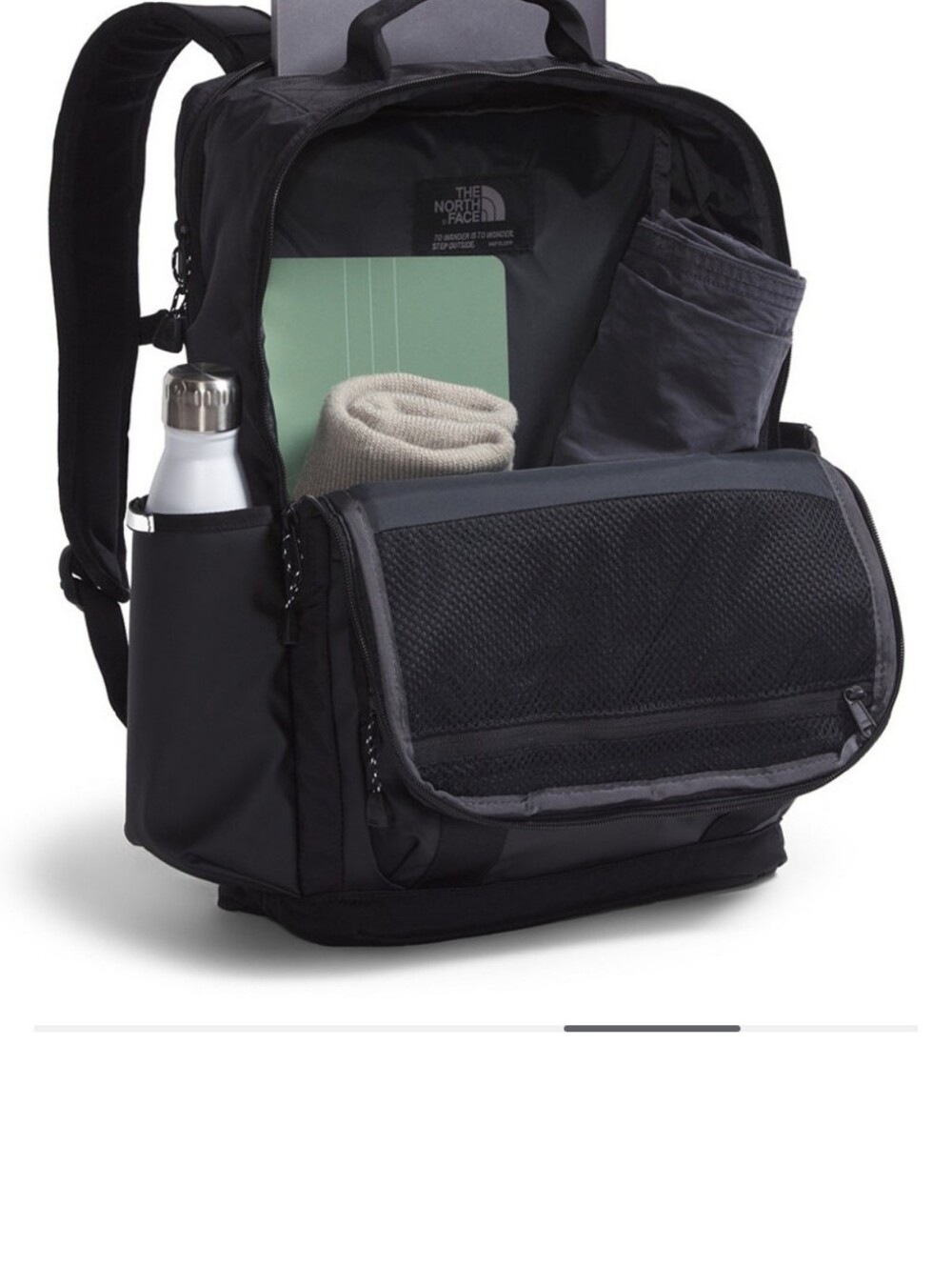 The North Face Yellow and Black Logo Backpack - Picture 4 of 9